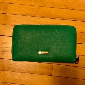 Green Aldo wallet with zipper